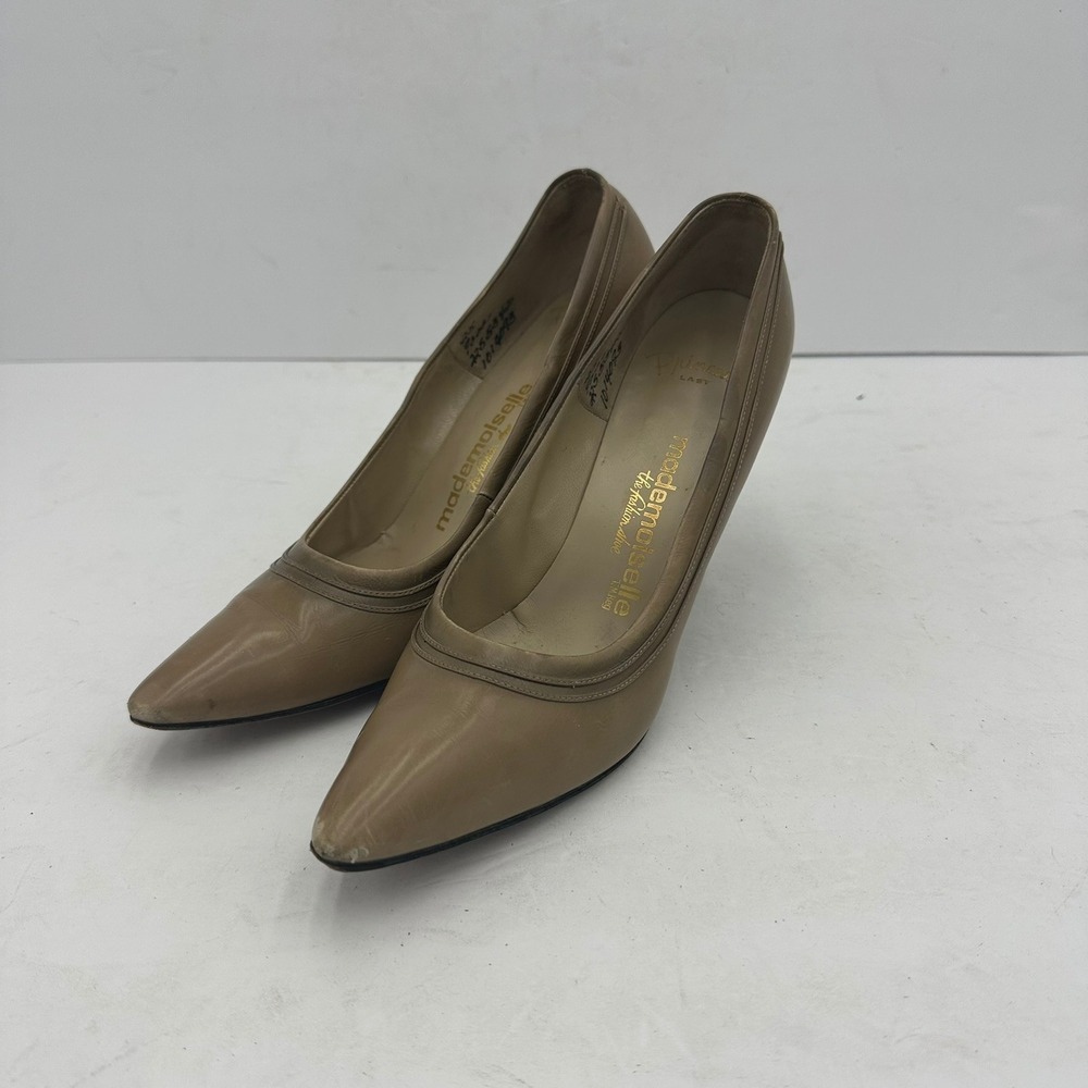 Vintage Mademoiselle Womens Leather Pointed Toe Stiletto Pumps EU‎ 25 US 9.5